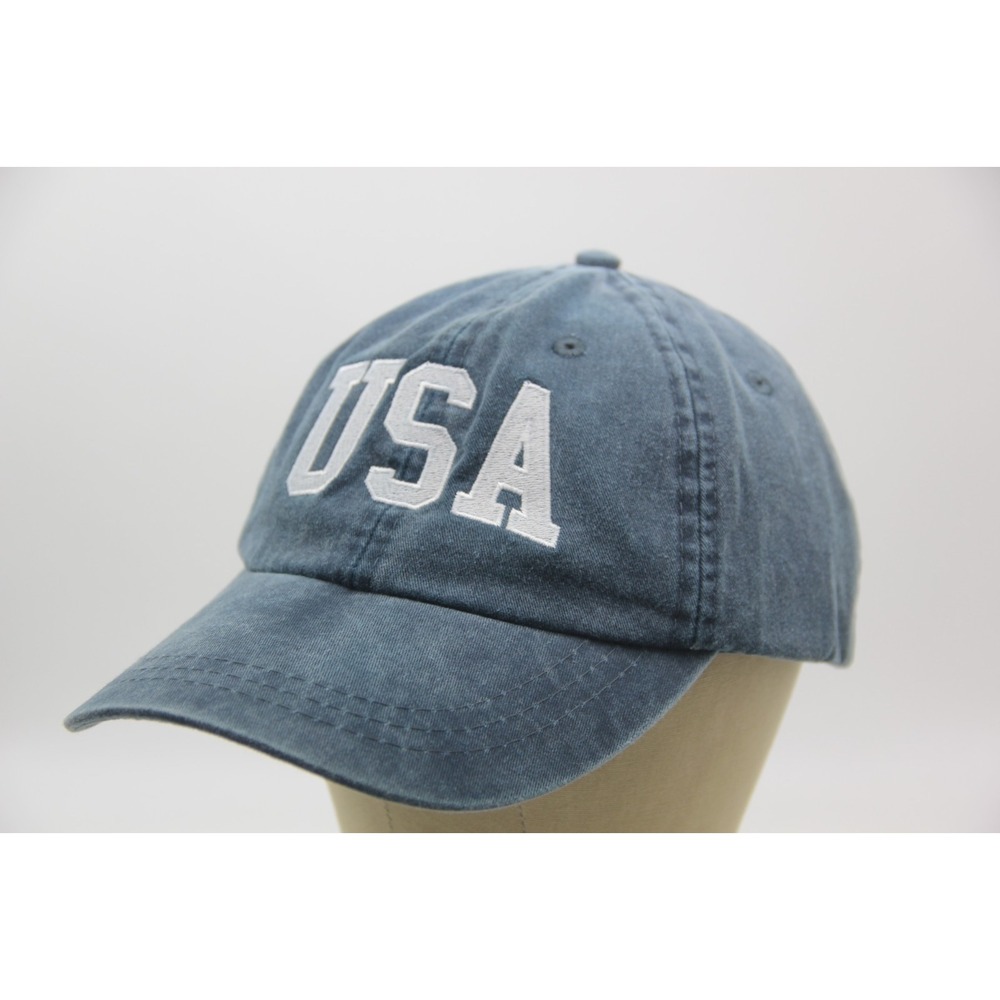 Adams USA Charlie Southern Cap Blue Denim Chambray Adjustable Hat Preppy Casual